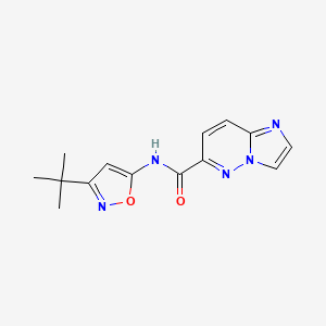 molecular formula C14H15N5O2 B2547326 N-(3-tert-butyl-1,2-oxazol-5-yl)imidazo[1,2-b]pyridazine-6-carboxamide CAS No. 2415586-89-7