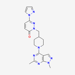 molecular formula C20H23N9O B2547331 2-[(1-{1,6-dimethyl-1H-pyrazolo[3,4-d]pyrimidin-4-yl}piperidin-4-yl)methyl]-6-(1H-pyrazol-1-yl)-2,3-dihydropyridazin-3-one CAS No. 2097933-52-1