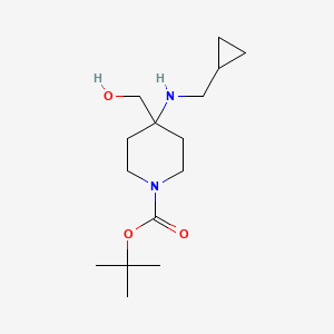 molecular formula C15H28N2O3 B2547344 4-[(Ciclopropilmetil)amino]-4-(hidroximetil)piperidin-1-carboxilato de terc-butilo CAS No. 1909316-78-4