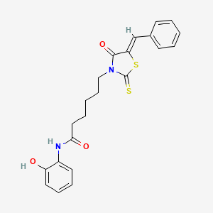 (Z)-6-(5-benzylidene-4-oxo-2-thioxothiazolidin-3-yl)-N-(2-hydroxyphenyl)hexanamide