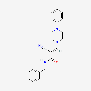 (2E)-N-benzyl-2-cyano-3-(4-phenylpiperazin-1-yl)prop-2-enamide