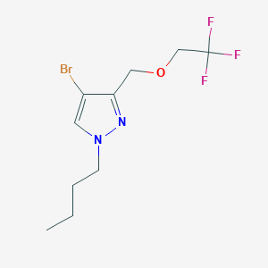 molecular formula C10H14BrF3N2O B2547358 4-bromo-1-butyl-3-[(2,2,2-trifluoroethoxy)methyl]-1H-pyrazole CAS No. 1856072-46-2