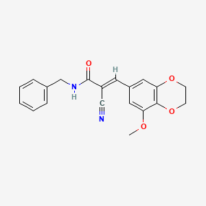 (E)-N-benzyl-2-cyano-3-(5-methoxy-2,3-dihydro-1,4-benzodioxin-7-yl)prop-2-enamide