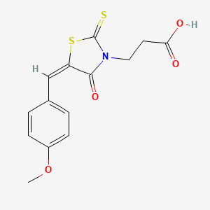 3-[(5E)-5-[(4-methoxyphenyl)methylidene]-4-oxo-2-sulfanylidene-1,3-thiazolidin-3-yl]propanoic acid