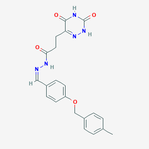 molecular formula C21H21N5O4 B254738 3-(3,5-dioxo-2H-1,2,4-triazin-6-yl)-N-[(Z)-[4-[(4-methylphenyl)methoxy]phenyl]methylideneamino]propanamide 