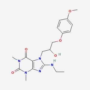 molecular formula C19H25N5O5 B2547385 8-(ethylamino)-7-(2-hydroxy-3-(4-methoxyphenoxy)propyl)-1,3-dimethyl-1H-purine-2,6(3H,7H)-dione CAS No. 333755-50-3