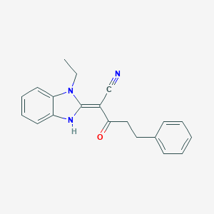molecular formula C20H19N3O B254739 (2E)-2-(3-ethyl-1H-benzimidazol-2-ylidene)-3-oxo-5-phenylpentanenitrile 
