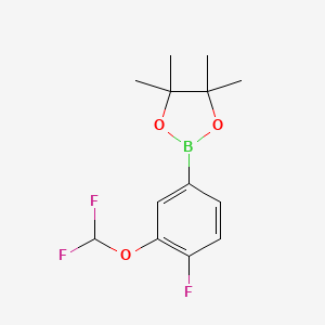molecular formula C13H16BF3O3 B2547391 2-(3-(Difluoromethoxy)-4-fluorophenyl)-4,4,5,5-tetramethyl-1,3,2-dioxaborolane CAS No. 1641580-18-8