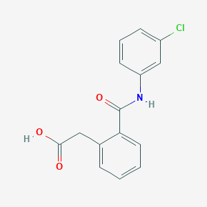 molecular formula C15H12ClNO3 B2547402 Ácido 2-{2-[(3-cloroanilino)carbonil]fenil}acético CAS No. 38370-63-7