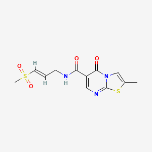 molecular formula C12H13N3O4S2 B2547415 N-[(2E)-3-methanesulfonylprop-2-en-1-yl]-2-methyl-5-oxo-5H-[1,3]thiazolo[3,2-a]pyrimidine-6-carboxamide CAS No. 2097939-72-3