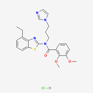 molecular formula C24H27ClN4O3S B2547423 Clorhidrato de N-(3-(1H-imidazol-1-il)propil)-N-(4-etilbenzo[d]tiazol-2-il)-2,3-dimetoxi-benzamida CAS No. 1219189-67-9