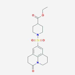 Ethyl 1-((3-oxo-1,2,3,5,6,7-hexahydropyrido[3,2,1-ij]quinolin-9-yl)sulfonyl)piperidine-4-carboxylate