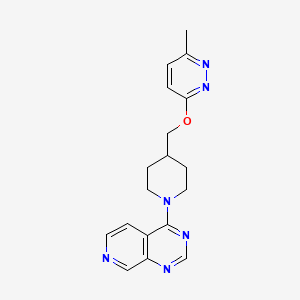 molecular formula C18H20N6O B2547430 4-[4-[(6-Methylpyridazin-3-yl)oxymethyl]piperidin-1-yl]pyrido[3,4-d]pyrimidine CAS No. 2309734-00-5