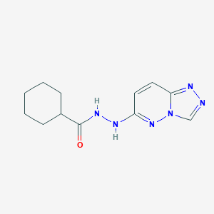 molecular formula C12H16N6O B254744 N'-([1,2,4]triazolo[4,3-b]pyridazin-6-yl)cyclohexanecarbohydrazide 