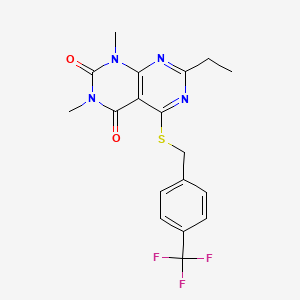 7-ethyl-1,3-dimethyl-5-((4-(trifluoromethyl)benzyl)thio)pyrimido[4,5-d]pyrimidine-2,4(1H,3H)-dione