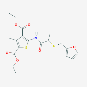 Diethyl 5-(2-((furan-2-ylmethyl)thio)propanamido)-3-methylthiophene-2,4-dicarboxylate