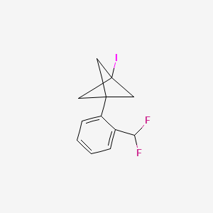 molecular formula C12H11F2I B2547444 1-[2-(Difluoromethyl)phenyl]-3-iodobicyclo[1.1.1]pentane CAS No. 2287342-72-5