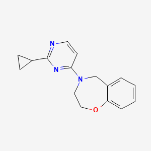 molecular formula C16H17N3O B2547450 4-(2-Cyclopropylpyrimidin-4-yl)-2,3,4,5-tetrahydrobenzo[f][1,4]oxazepine CAS No. 2097900-39-3
