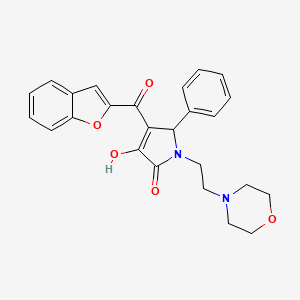 molecular formula C25H24N2O5 B2547452 4-(benzofuran-2-carbonyl)-3-hydroxy-1-(2-morpholinoethyl)-5-phenyl-1H-pyrrol-2(5H)-one CAS No. 618365-81-4