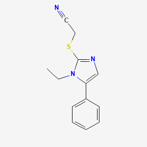 2-((1-ethyl-5-phenyl-1H-imidazol-2-yl)thio)acetonitrile