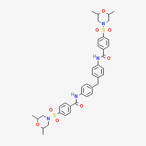 molecular formula C39H44N4O8S2 B2547460 4-(2,6-二甲基吗啉-4-基)磺酰基-N-[4-[[4-[[4-(2,6-二甲基吗啉-4-基)磺酰基苯甲酰]氨基]苯基]甲基]苯基]苯甲酰胺 CAS No. 374566-16-2