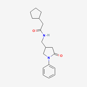 2-cyclopentyl-N-((5-oxo-1-phenylpyrrolidin-3-yl)methyl)acetamide