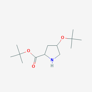 molecular formula C18H33NO5 B2547463 Tert-Butyl-4-[(2-methylpropan-2-yl)oxy]pyrrolidin-2-carboxylat CAS No. 93527-54-9