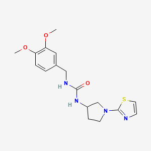 molecular formula C17H22N4O3S B2547466 1-(3,4-Dimethoxybenzyl)-3-(1-(thiazol-2-yl)pyrrolidin-3-yl)urea CAS No. 1797709-92-2