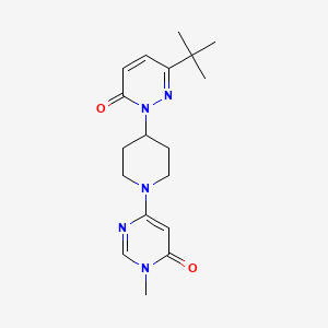 molecular formula C18H25N5O2 B2547472 6-Tert-butyl-2-[1-(1-methyl-6-oxopyrimidin-4-yl)piperidin-4-yl]pyridazin-3-one CAS No. 2320144-12-3