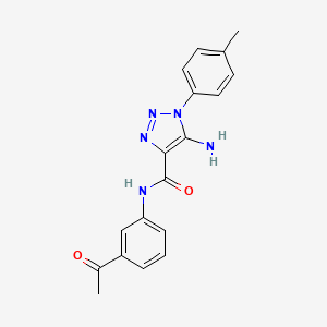 molecular formula C18H17N5O2 B2547473 N-(3-acetylphenyl)-5-amino-1-(4-methylphenyl)-1H-1,2,3-triazole-4-carboxamide CAS No. 951903-13-2