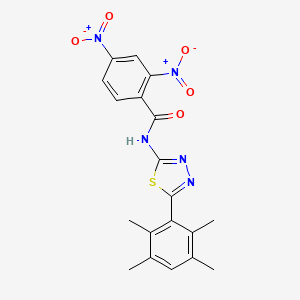 2,4-dinitro-N-[5-(2,3,5,6-tetramethylphenyl)-1,3,4-thiadiazol-2-yl]benzamide