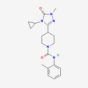 molecular formula C19H25N5O2 B2547489 4-(4-cyclopropyl-1-methyl-5-oxo-4,5-dihydro-1H-1,2,4-triazol-3-yl)-N-(o-tolyl)piperidine-1-carboxamide CAS No. 1797584-41-8