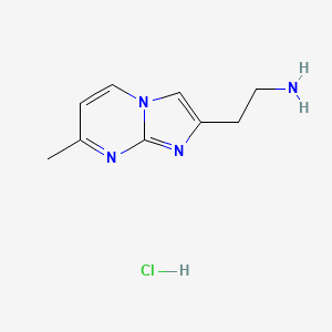 molecular formula C9H13ClN4 B2547492 [2-(7-Methylimidazo[1,2-a]pyrimidin-2-yl)ethyl]amine hydrochloride CAS No. 2279124-37-5