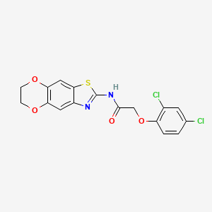 molecular formula C17H12Cl2N2O4S B2547493 2-(2,4-dichlorophenoxy)-N-(6,7-dihydro-[1,4]dioxino[2,3-f][1,3]benzothiazol-2-yl)acetamide CAS No. 892842-57-8