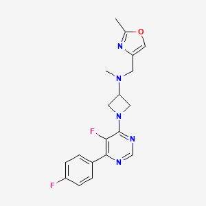 1-[5-Fluoro-6-(4-fluorophenyl)pyrimidin-4-yl]-N-methyl-N-[(2-methyl-1,3-oxazol-4-yl)methyl]azetidin-3-amine