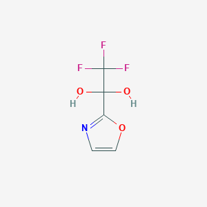 molecular formula C5H4F3NO3 B2547513 2,2,2-Trifluoro-1-(2-oxazolyl)-1,1-ethanediol CAS No. 2070896-38-5