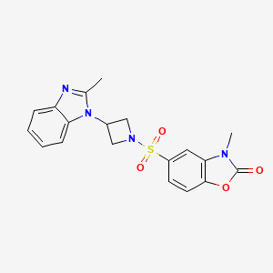molecular formula C19H18N4O4S B2547518 3-Methyl-5-[3-(2-methylbenzimidazol-1-yl)azetidin-1-yl]sulfonyl-1,3-benzoxazol-2-one CAS No. 2380186-65-0