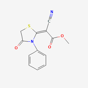 methyl 2-cyano-2-[(2E)-4-oxo-3-phenyl-1,3-thiazolidin-2-ylidene]acetate