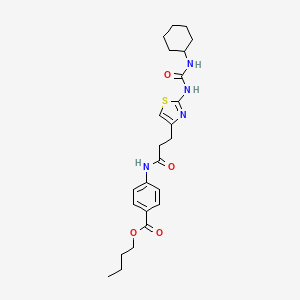 molecular formula C24H32N4O4S B2547531 Butyl 4-(3-(2-(3-cyclohexylureido)thiazol-4-yl)propanamido)benzoate CAS No. 1091132-59-0