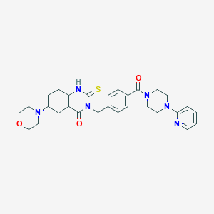 molecular formula C29H30N6O3S B2547537 6-(Morpholin-4-yl)-3-({4-[4-(pyridin-2-yl)piperazine-1-carbonyl]phenyl}methyl)-2-sulfanylidene-1,2,3,4-tetrahydroquinazolin-4-one CAS No. 689770-90-9