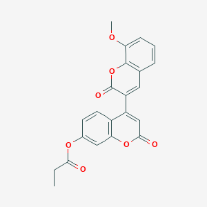 molecular formula C22H16O7 B2547540 4-(8-甲氧基-2-氧代色满-3-基)-2-氧代色满-7-基丙酸酯 CAS No. 896033-42-4