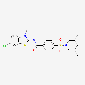 molecular formula C22H24ClN3O3S2 B2547542 (Z)-N-(6-氯-3-甲基苯并[d]噻唑-2(3H)-亚甲基)-4-((3,5-二甲基哌啶-1-基)磺酰基)苯甲酰胺 CAS No. 393835-18-2