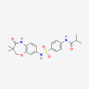 N-(4-(N-(3,3-dimethyl-4-oxo-2,3,4,5-tetrahydrobenzo[b][1,4]oxazepin-8-yl)sulfamoyl)phenyl)isobutyramide