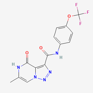 6-methyl-4-oxo-N-[4-(trifluoromethoxy)phenyl]-4,5-dihydro[1,2,3]triazolo[1,5-a]pyrazine-3-carboxamide