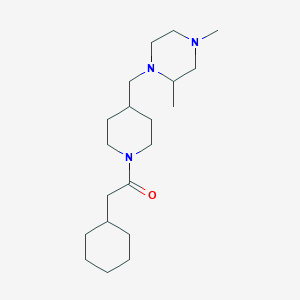2-Cyclohexyl-1-(4-((2,4-dimethylpiperazin-1-yl)methyl)piperidin-1-yl)ethanone