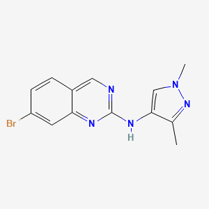 molecular formula C13H12BrN5 B2547560 7-溴-N-(1,3-二甲基吡唑-4-基)喹唑啉-2-胺 CAS No. 2227206-75-7