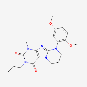 molecular formula C20H25N5O4 B2547562 9-(2,5-dimethoxyphenyl)-1-methyl-3-propyl-7,8-dihydro-6H-purino[7,8-a]pyrimidine-2,4-dione CAS No. 923446-68-8