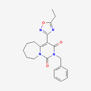 molecular formula C20H22N4O3 B2547583 2-benzyl-4-(5-ethyl-1,2,4-oxadiazol-3-yl)-6,7,8,9-tetrahydropyrimido[1,6-a]azepine-1,3(2H,5H)-dione CAS No. 1775377-29-1