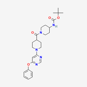 Tert-butyl (1-{[1-(6-phenoxypyrimidin-4-yl)piperidin-4-yl]carbonyl}piperidin-4-yl)carbamate