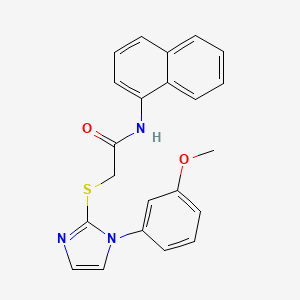 molecular formula C22H19N3O2S B2547591 2-((1-(3-甲氧基苯基)-1H-咪唑-2-基)硫代)-N-(萘-1-基)乙酰胺 CAS No. 851132-46-2